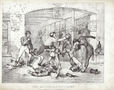 معركة A-Gin-Court (aquatint) بواسطة English School