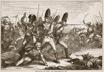 معركة أراس: الغريناديون في الخليج ، رسم توضيحي من Cassells Illustrated History of India بواسطة جيمس جرانت ، حانة. 1879 بواسطة مدرسة اللغة الإنجليزية
