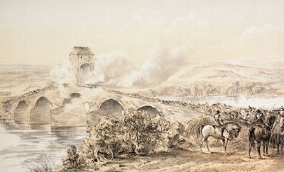 معركة بوثويل بريدج ، 22 يونيو 1679 ، من "The Scots Worthies وفقًا لإصدار Howie الثاني ، 1781" ، بقلم جون هاوي (1735-1793) المنشور عام 1879 بواسطة مدرسة اللغة الإنجليزية
