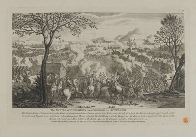 معركة Culloden ، بالقرب من Inverness في اسكتلندا ، نشرتها Bowles and Carver ، 1746 بواسطة مدرسة اللغة الإنجليزية