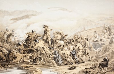 معركة درومكلوج ، 1 يونيو 1679 ، من "The Scots Worthies ووفقا لإصدار Howie الثاني ، 1781" ، بقلم جون هاوي (1735-1793) المنشور عام 1879 بواسطة مدرسة اللغة الإنجليزية