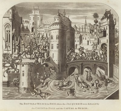 ال معركة Meaux في Brie حيث هزم Jacquerie من قبل Count de Foix و Captal de Busch بواسطة مدرسة اللغة الإنجليزية