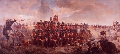 The Battle of Waterloo (colour litho) بواسطة مدرسة اللغة الإنجليزية