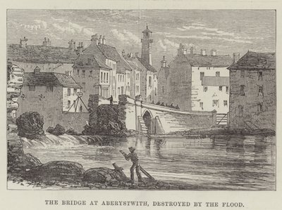 الجسر في Aberystwith ، الذي دمره الطوفان (نقش) بواسطة مدرسة اللغة الإنجليزية