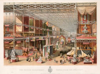 الإدارة البريطانية ، المنظر من Transept ، المعرض الكبير ، 1851 بواسطة مدرسة اللغة الإنجليزية