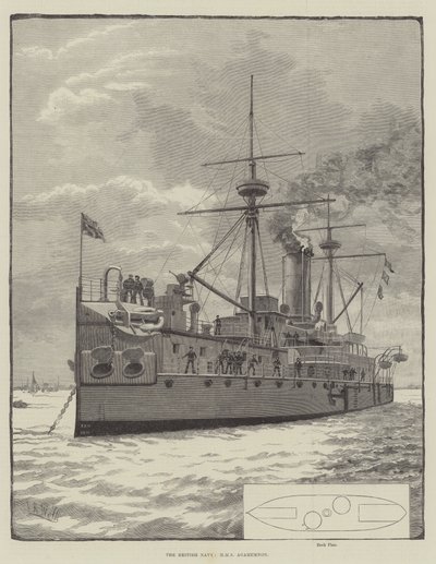 البحرية البريطانية ، HMS Agamemnon (نقش) بواسطة مدرسة اللغة الإنجليزية