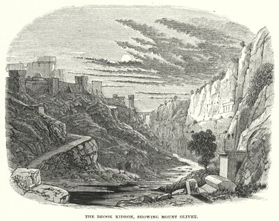 The Brook Kidron, showing Mount Olivet (engraving) بواسطة مدرسة اللغة الإنجليزية