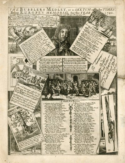 The Bubblers Medley أو Sketch of the Times ، Being Europes Memorial for the Year 1720 بواسطة مدرسة اللغة الإنجليزية