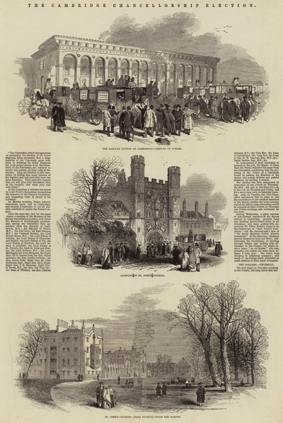 The Cambridge Chancellorship Election (engraving) بواسطة مدرسة اللغة الإنجليزية