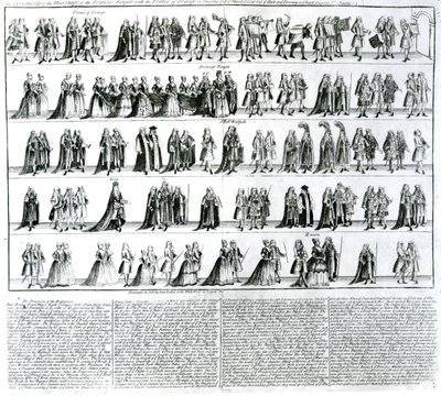 حفل زواج الأميرة الملكية مع أمير أورانج 1734 بواسطة مدرسة اللغة الإنجليزية