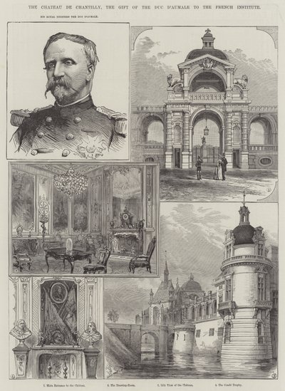 The Chateau de Chantilly ، هدية Duc d'Aumale للمعهد الفرنسي (نقش) بواسطة مدرسة اللغة الإنجليزية