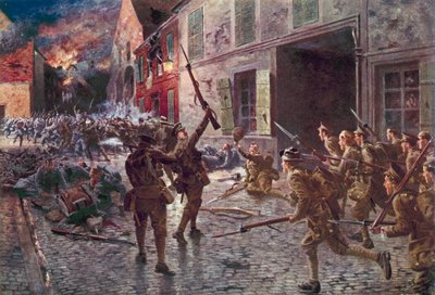 حراس Coldstream في Landrecies ، أغسطس 1914 بواسطة مدرسة اللغة الإنجليزية