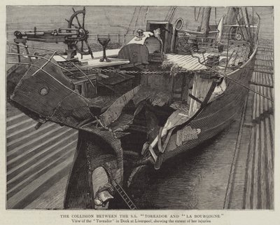 التصادم بين السفينة SS "Toreador" و "La Bourgogne" (نقش) بواسطة مدرسة اللغة الإنجليزية