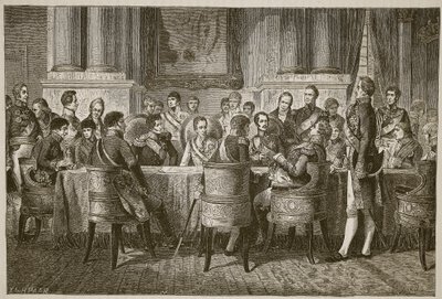 مؤتمر فيينا ، رسم توضيحي من Cassells Illustrated تاريخ إنجلترا (صورة بني داكن) بواسطة مدرسة اللغة الإنجليزية