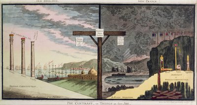 التباين، أو الأشياء كما هي، الذي نشرته هانا همفري عام 1796 (نقش يدوي ملون) بواسطة مدرسة اللغة الإنجليزية
