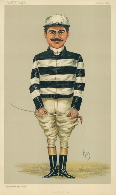 الكونت ديلا كاتينا ، الكونت ستريكلاند ، 4 مايو 1893 ، فانيتي فير كارتون بواسطة مدرسة اللغة الإنجليزية