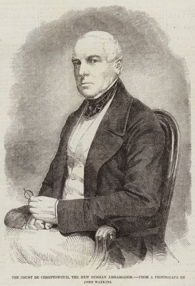 The Count de Chreptowitch, the New Russian Ambassador (engraving) بواسطة مدرسة اللغة الإنجليزية