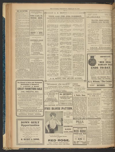 صحيفة ذا كوريير، 28 فبراير 1912 بواسطة مدرسة اللغة الإنجليزية