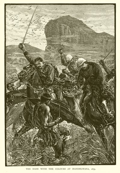 داش مع الألوان في Isandhlwana ، 1879 بواسطة مدرسة اللغة الإنجليزية