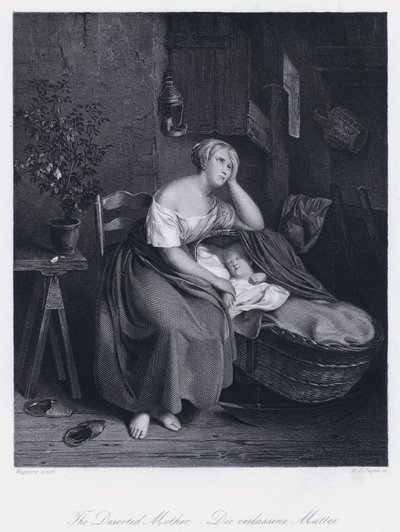 The Deserted Mother (engraving) بواسطة مدرسة اللغة الإنجليزية