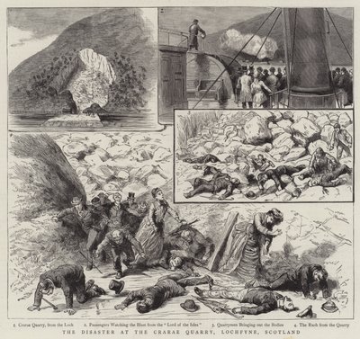 الكارثة في Crarae Quarry ، Lochfyne ، اسكتلندا (نقش) بواسطة مدرسة اللغة الإنجليزية