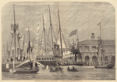 The Embarkation of the Prince and Princess Frederick-William of Prussia at the Terrace Pier  (engraving) بواسطة مدرسة اللغة الإنجليزية