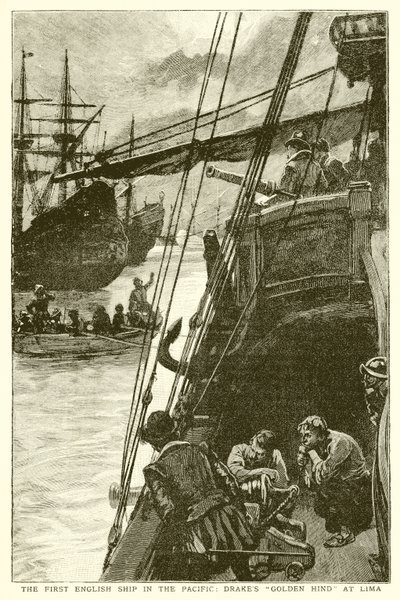 أول سفينة إنجليزية في المحيط الهادئ: Drakes Golden Hind في Lima بواسطة مدرسة اللغة الإنجليزية