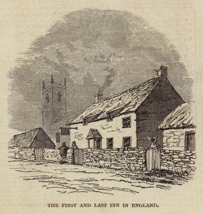 The First and Last Inn in England (engraving) بواسطة مدرسة اللغة الإنجليزية