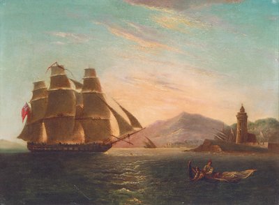 الفرقاطة HMS Pearl ، 32 بندقية تدخل فارو ، ميسينا بواسطة مدرسة اللغة الإنجليزية