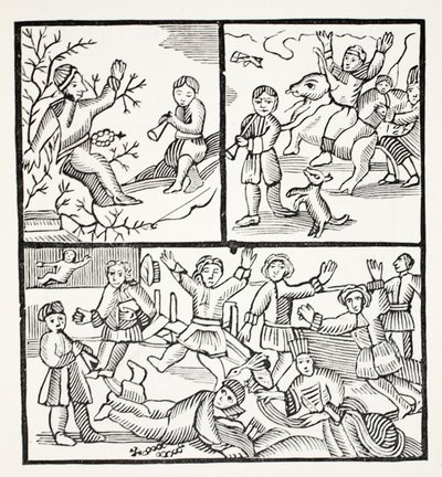 The Fryar and the Boy ، التوضيح من كتب الفصل الثاني عشر للكاتب جون أشتون ، حانة. 1882 بواسطة مدرسة اللغة الإنجليزية