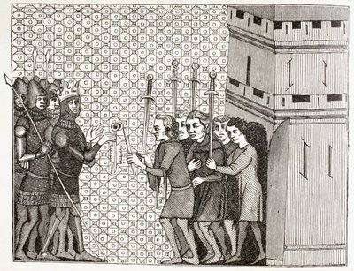 The Garrison Surrenders ، c.1880 بواسطة مدرسة اللغة الإنجليزية