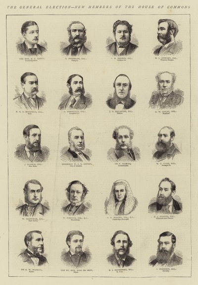 The General Election, New Members of the House of Commons (engraving) بواسطة مدرسة اللغة الإنجليزية