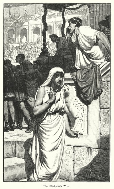 زوجة المصارع (نقش) بواسطة مدرسة اللغة الإنجليزية