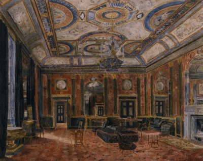 غرفة الرسم الزجاجية ، نورثمبرلاند هاوس ، حوالي عام 1870 (ألوان مائية) بواسطة مدرسة اللغة الإنجليزية