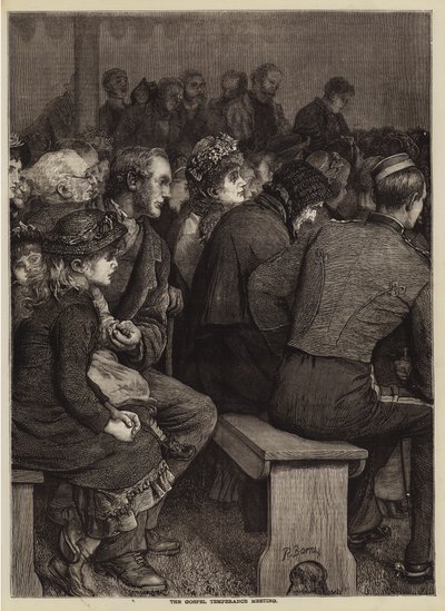 The Gospel Temperance Meeting (engraving) بواسطة مدرسة اللغة الإنجليزية