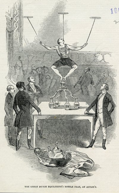 عمل زجاجة التوازن الهولندي العظيم في Astleys ، صورة مأخوذة من لندن نيوز المصورة ، 1846 بواسطة مدرسة اللغة الإنجليزية