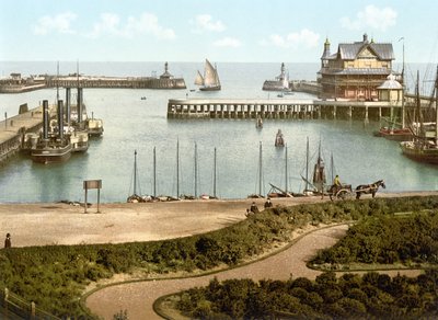 المرفأ ، Lowestoft (صورة ملونة باليد) بواسطة مدرسة اللغة الإنجليزية