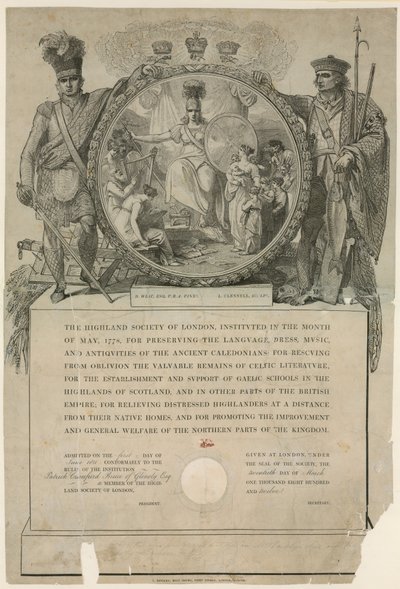 جمعية المرتفعات في لندن. تأسست عام 1778 بواسطة مدرسة اللغة الإنجليزية