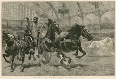 ميدان سباق الخيل في أولمبيا ، القاعة الزراعية الوطنية ، كنسينغتون ، لندن: سباق عربة بواسطة مدرسة اللغة الإنجليزية