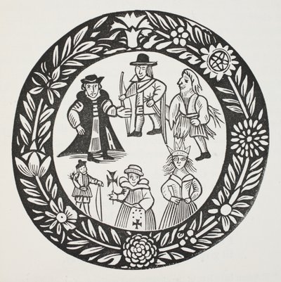 تاريخ آدم بيل ، Clim of the Clough و William of Cloudeslie ، صورة توضيحية من كتب الفصل الثاني عشر للكاتب John Ashton ، حانة. 1882 بواسطة مدرسة اللغة الإنجليزية