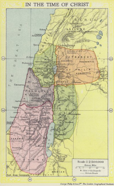 The Holy Land in the time of Christ (colour litho) بواسطة مدرسة اللغة الإنجليزية