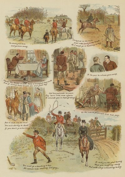 The Hunting Day (chromolitho) بواسطة مدرسة اللغة الإنجليزية