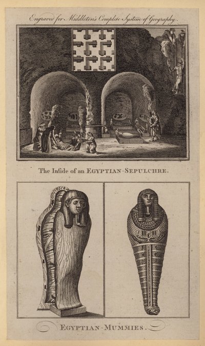 The Inside of an Egyptian-Sepulchre, Egyptian-Mummies (engraving) بواسطة مدرسة اللغة الإنجليزية