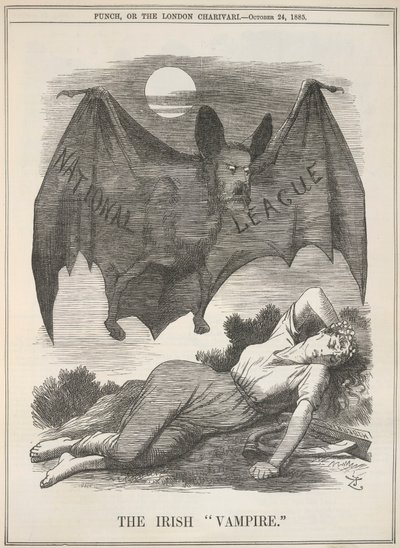 The Irish Vampire ، من "Punch" أو "The London Charivari" ، 24 أكتوبر بواسطة مدرسة اللغة الإنجليزية