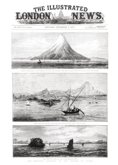 جزيرة كراكاتوا ، الغلاف الأمامي لأخبار لندن المصورة ، 8 سبتمبر 1883 بواسطة مدرسة اللغة الإنجليزية