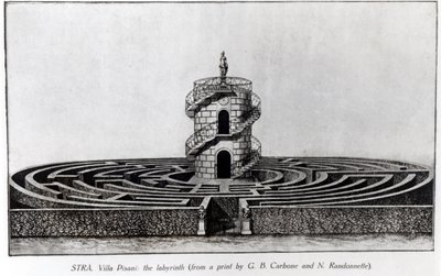 متاهة فيلا بيساني في سترا ، بعد طباعتها بقلم جيوفاني باتيستا كاربوني (1723-1783) ون. راندونيت بواسطة مدرسة اللغة الإنجليزية
