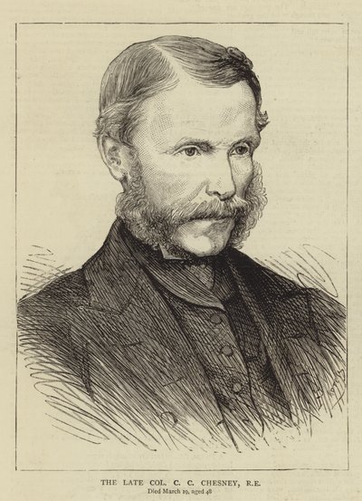 The Late Colonel C C Chesney, RE (engraving) بواسطة مدرسة اللغة الإنجليزية