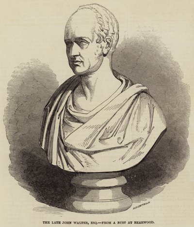 The Late John Walter, Esquire, from a Bust at Bearwood (engraving) بواسطة مدرسة اللغة الإنجليزية