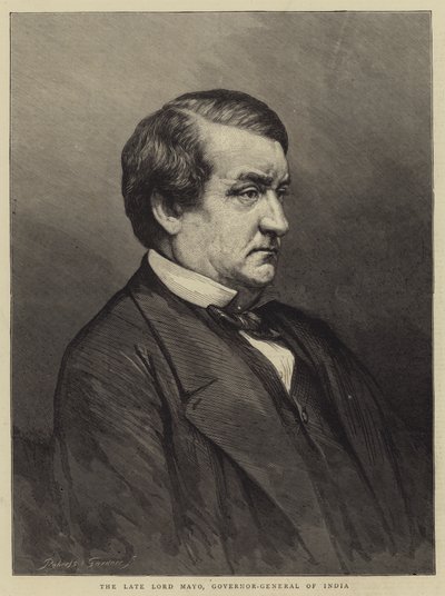 The Late Lord Mayo, Governor-General of India (engraving) بواسطة مدرسة اللغة الإنجليزية