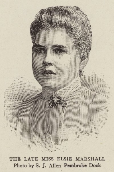 The Late Miss Elsie Marshall (engraving) بواسطة مدرسة اللغة الإنجليزية
